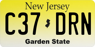 NJ license plate C37DRN