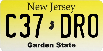 NJ license plate C37DRO