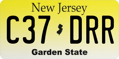 NJ license plate C37DRR