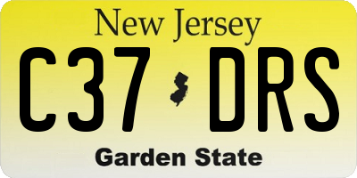 NJ license plate C37DRS