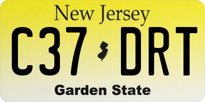 NJ license plate C37DRT