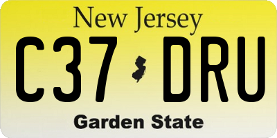 NJ license plate C37DRU