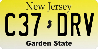 NJ license plate C37DRV