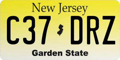 NJ license plate C37DRZ