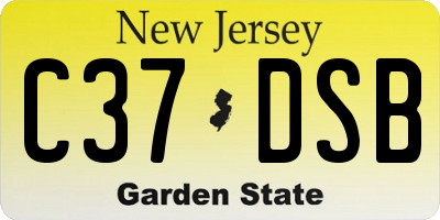 NJ license plate C37DSB