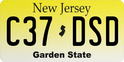 NJ license plate C37DSD