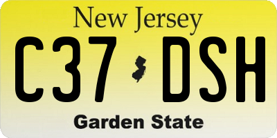 NJ license plate C37DSH