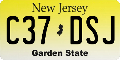 NJ license plate C37DSJ