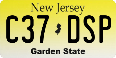 NJ license plate C37DSP