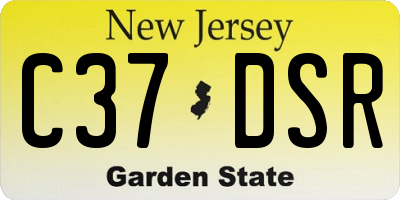 NJ license plate C37DSR