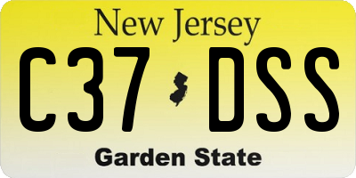 NJ license plate C37DSS