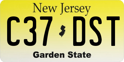 NJ license plate C37DST