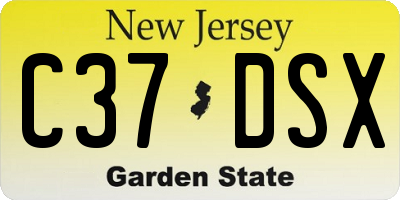 NJ license plate C37DSX