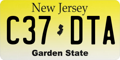 NJ license plate C37DTA