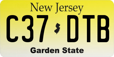 NJ license plate C37DTB