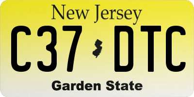 NJ license plate C37DTC