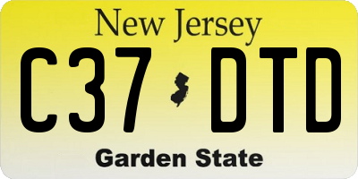 NJ license plate C37DTD