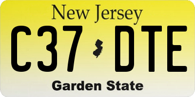 NJ license plate C37DTE