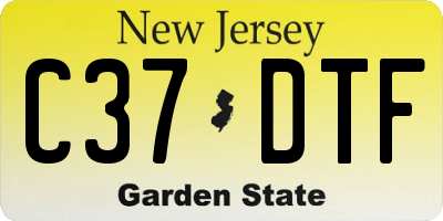NJ license plate C37DTF
