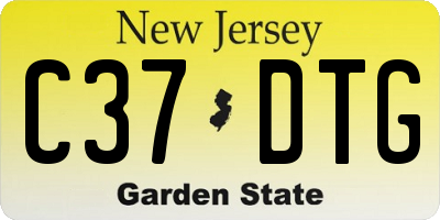 NJ license plate C37DTG