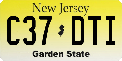 NJ license plate C37DTI