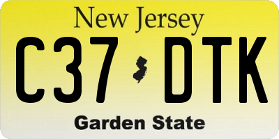 NJ license plate C37DTK