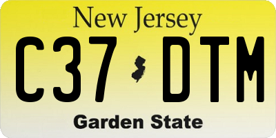 NJ license plate C37DTM