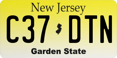 NJ license plate C37DTN