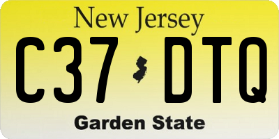NJ license plate C37DTQ