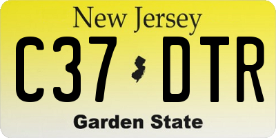 NJ license plate C37DTR