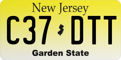 NJ license plate C37DTT