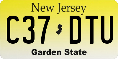 NJ license plate C37DTU