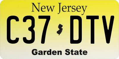 NJ license plate C37DTV