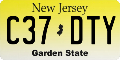 NJ license plate C37DTY