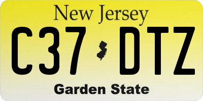 NJ license plate C37DTZ
