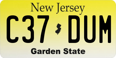 NJ license plate C37DUM