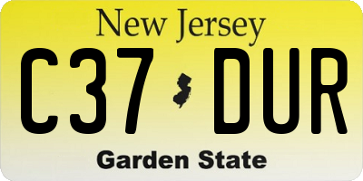 NJ license plate C37DUR