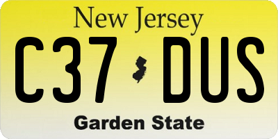 NJ license plate C37DUS