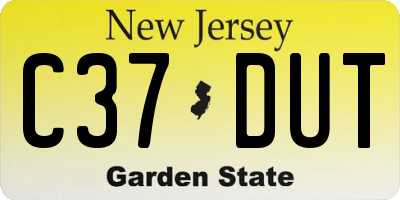 NJ license plate C37DUT