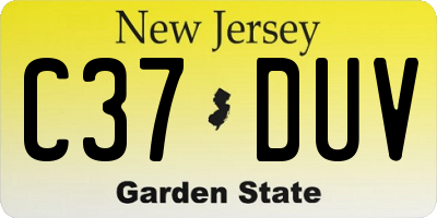 NJ license plate C37DUV