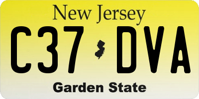 NJ license plate C37DVA