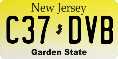 NJ license plate C37DVB