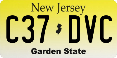 NJ license plate C37DVC