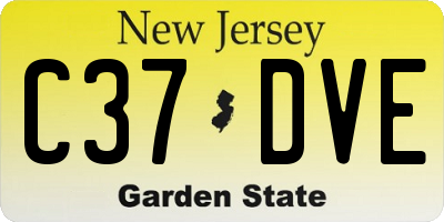 NJ license plate C37DVE