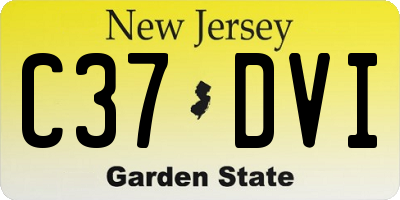 NJ license plate C37DVI