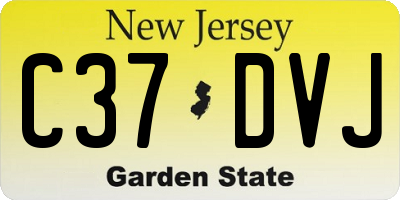 NJ license plate C37DVJ