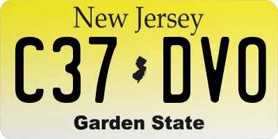 NJ license plate C37DVO