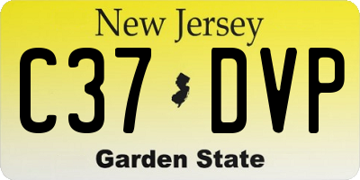 NJ license plate C37DVP