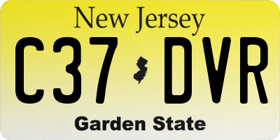 NJ license plate C37DVR