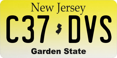 NJ license plate C37DVS